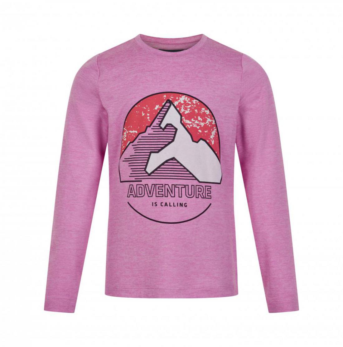 T-shirt w.print, L/S, opera mauve, size 98