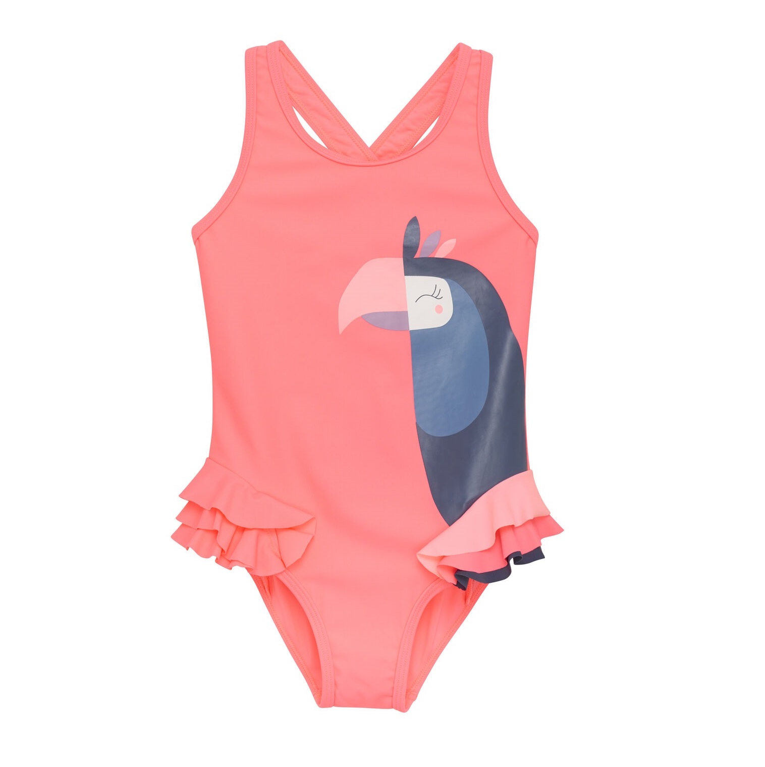 Swimsuit W. Application, neon coral