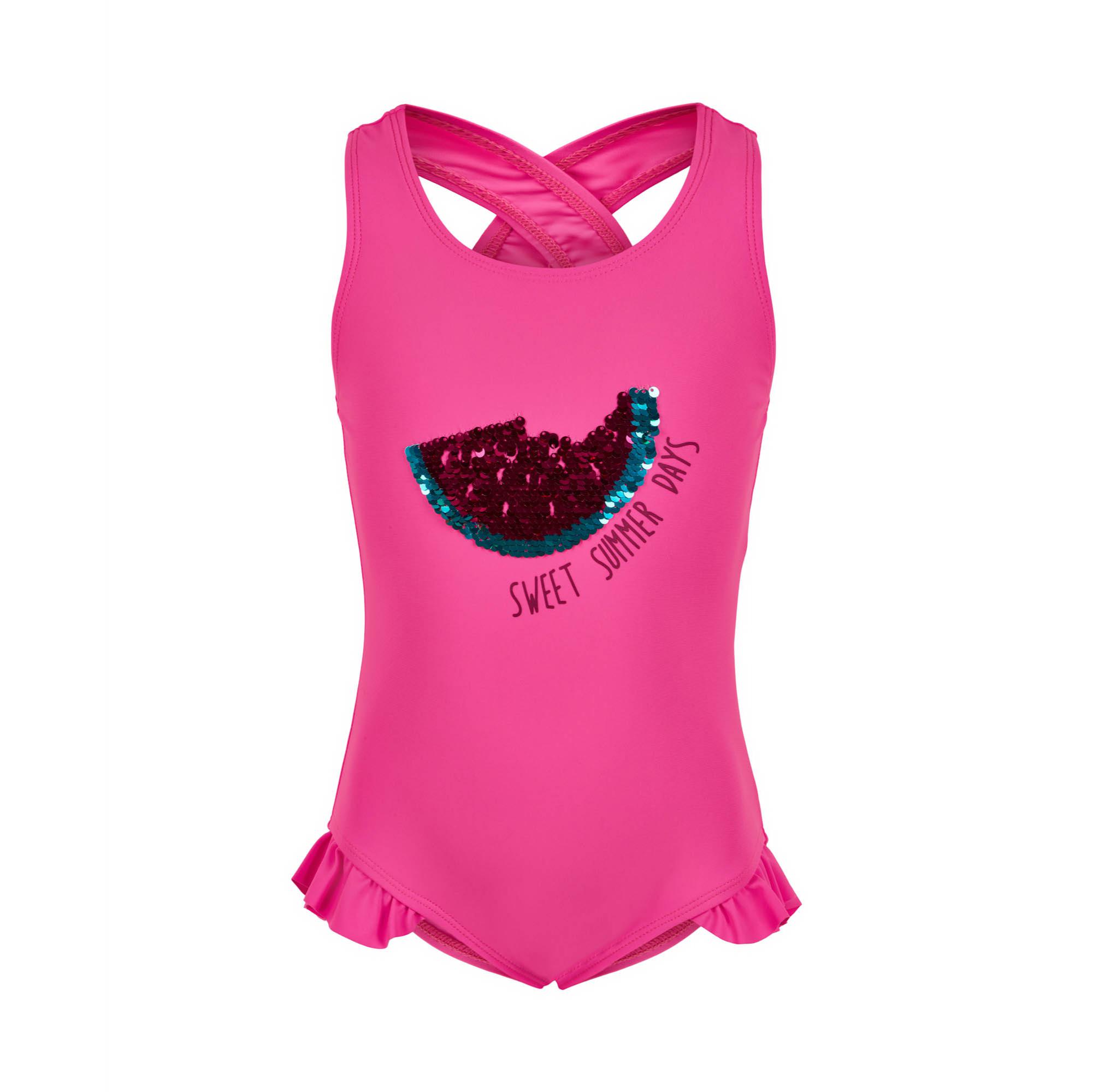 Swimsuit w. sequins, sugar pink