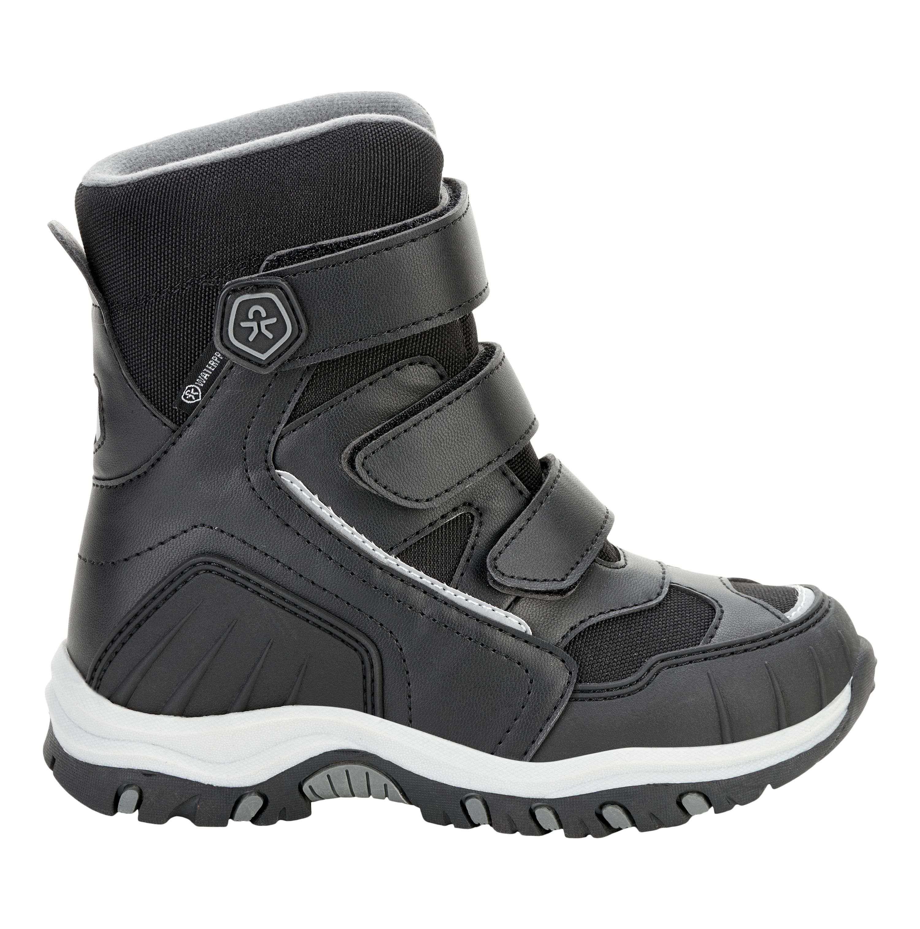 Boots high cut w. 3 velcro, WP, phantom, size 35