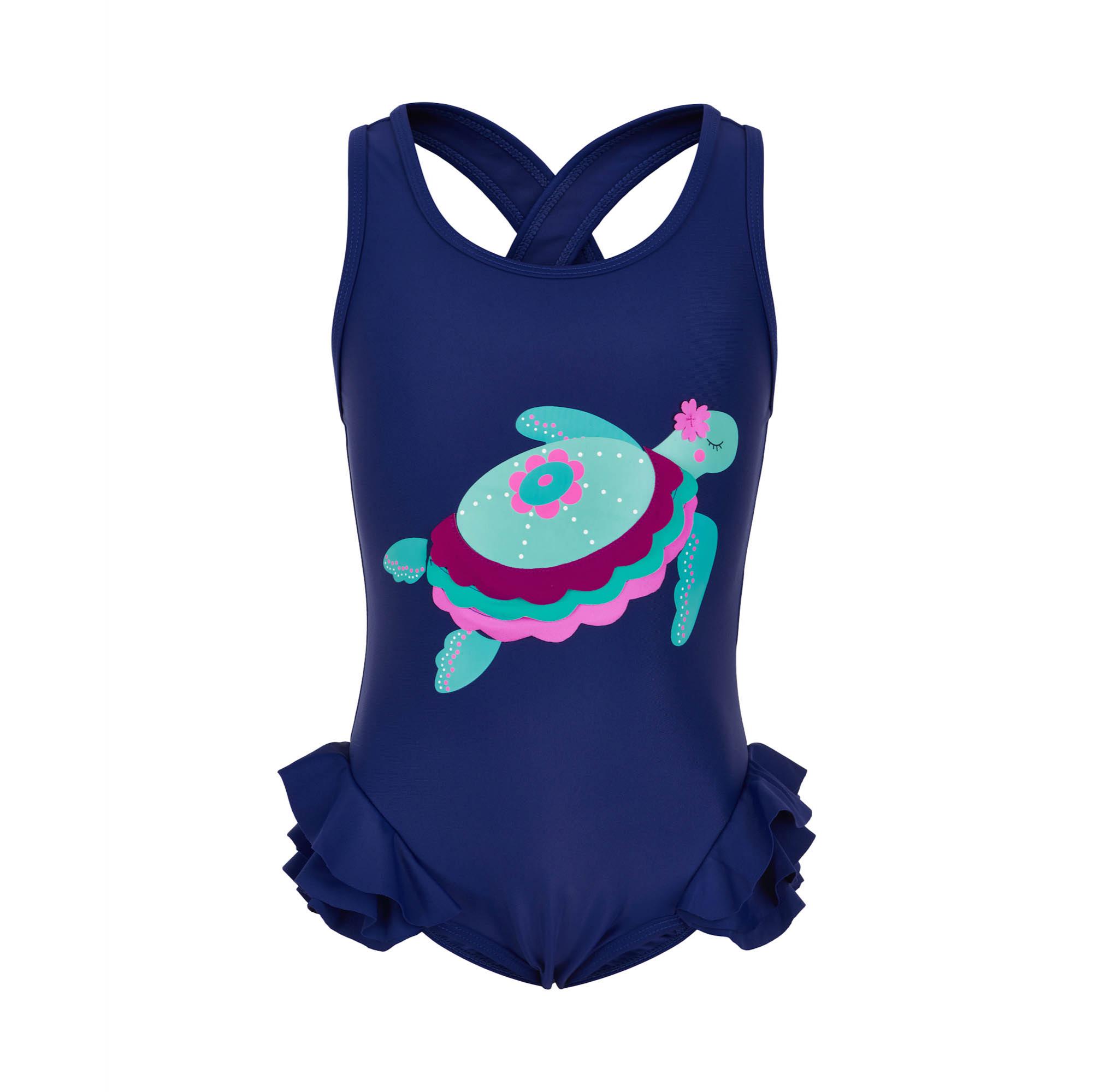 Swimsuit w. animal, twilight blue